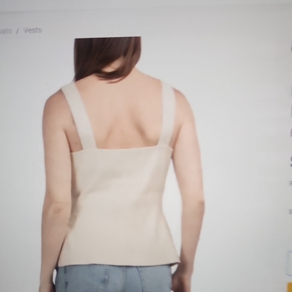 Elie Tahari Flax Linen Blend Thick Strap Button Down Vest Flap Pockets XL - Picture 8 of 8